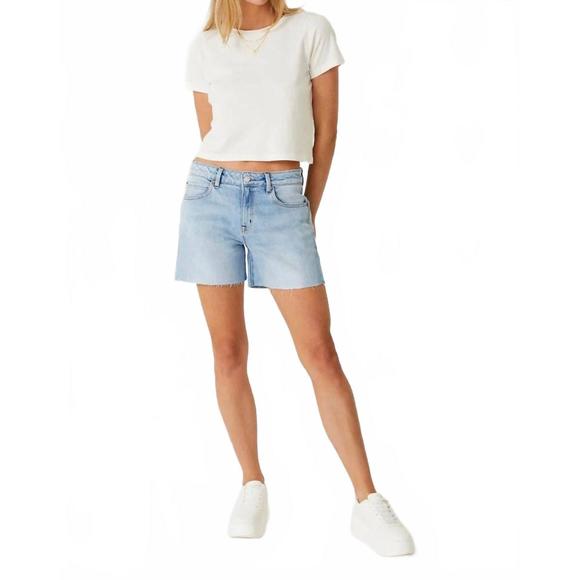 NEW LEVEL99 cooper raw hem shorts in sun bleach blue
